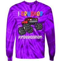 I Crushed Kindergarten Monster Truck Last Day Graduate Boy Tie-Dye Long Sleeve Shirt