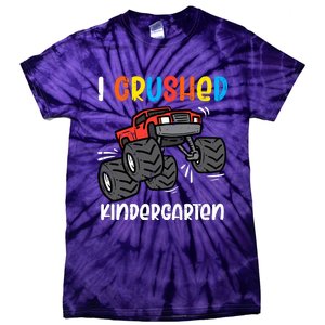 I Crushed Kindergarten Monster Truck Last Day Graduate Boy Tie-Dye T-Shirt