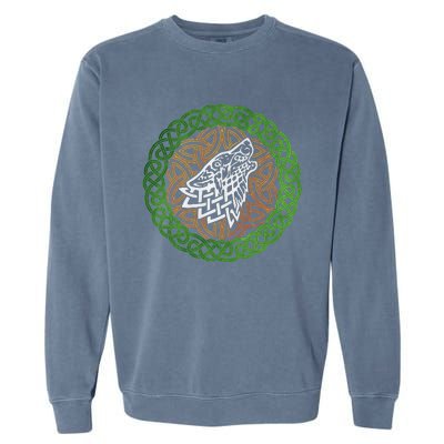 Ireland Celtic Knotwork Design Ornament Wolf Original Celtic Garment-Dyed Sweatshirt