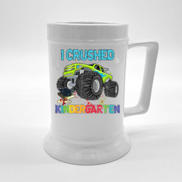 I Crushed Kindergarten Monster Truck Graduation Gifts  Beer Stein