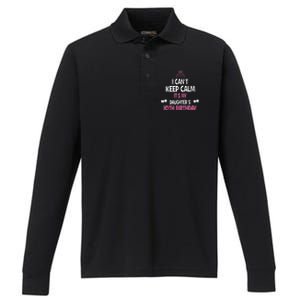 I Can't Keep Calm It's My Daughter's 10th Birthday Performance Long Sleeve Polo