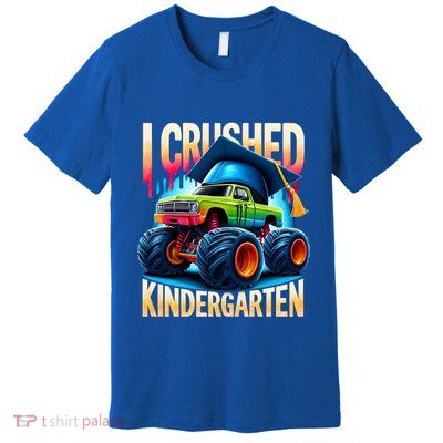 I Crushed Kindergarten Cute Monster Truck Hello Summer Cute Gift Premium T-Shirt