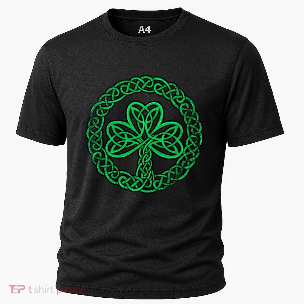 Irish Celtic Knot Shamrock Distressed Clover Gift Performance Shirt