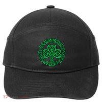 Irish Celtic Knot Shamrock Distressed Clover Gift 7-Panel Snapback Hat