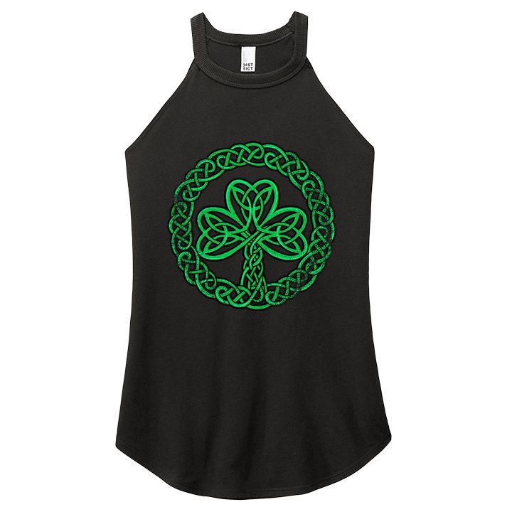 Irish Celtic Knot Shamrock Distressed Clover Gift Women's Perfect Tri Rocker Tank
