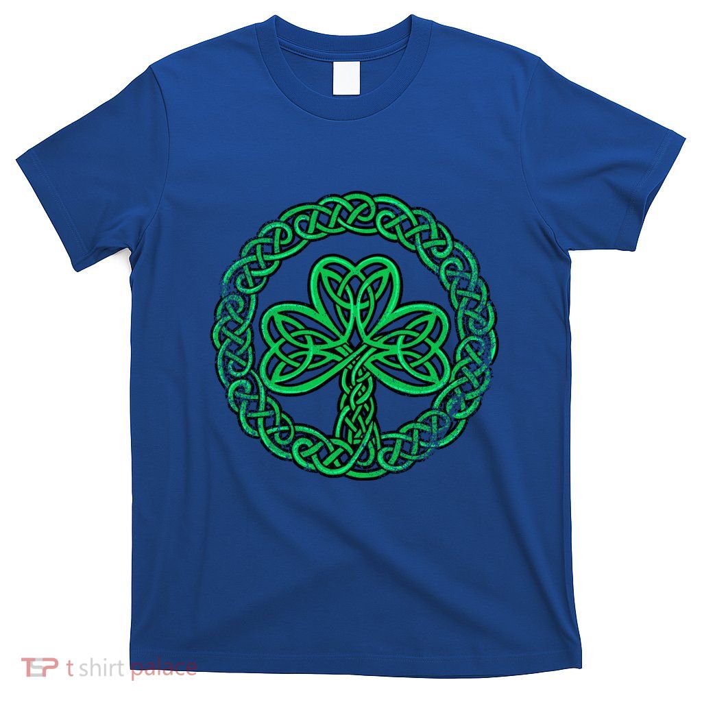 Irish Celtic Knot Shamrock Distressed Clover Gift T-Shirt