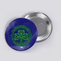 Irish Celtic Knot Shamrock Distressed Clover Gift Button
