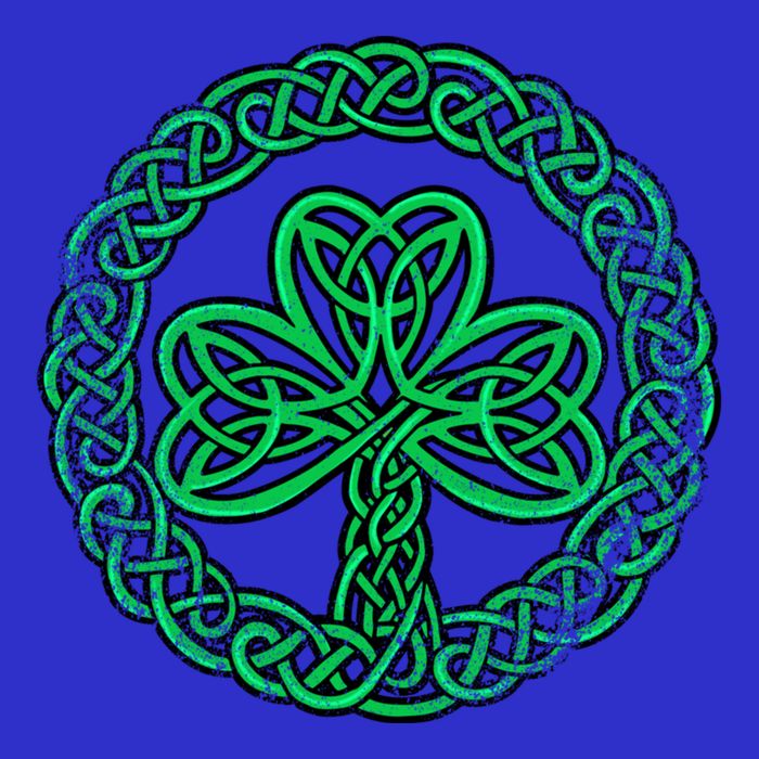Irish Celtic Knot Shamrock Distressed Clover Gift Button