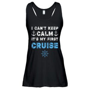 I CanT Keep Calm ItS My First Cruise Ladies Essential Flowy Tank