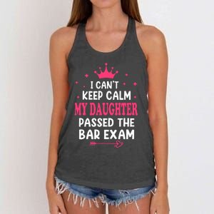 I CanT Keep Calm My Daughter Passed Bar Exam Proud Lawyer Women's Knotted Racerback Tank