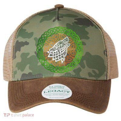 Ireland Celtic Knotwork Design Ornament Wolf Original Celtic Legacy Tie Dye Trucker Hat
