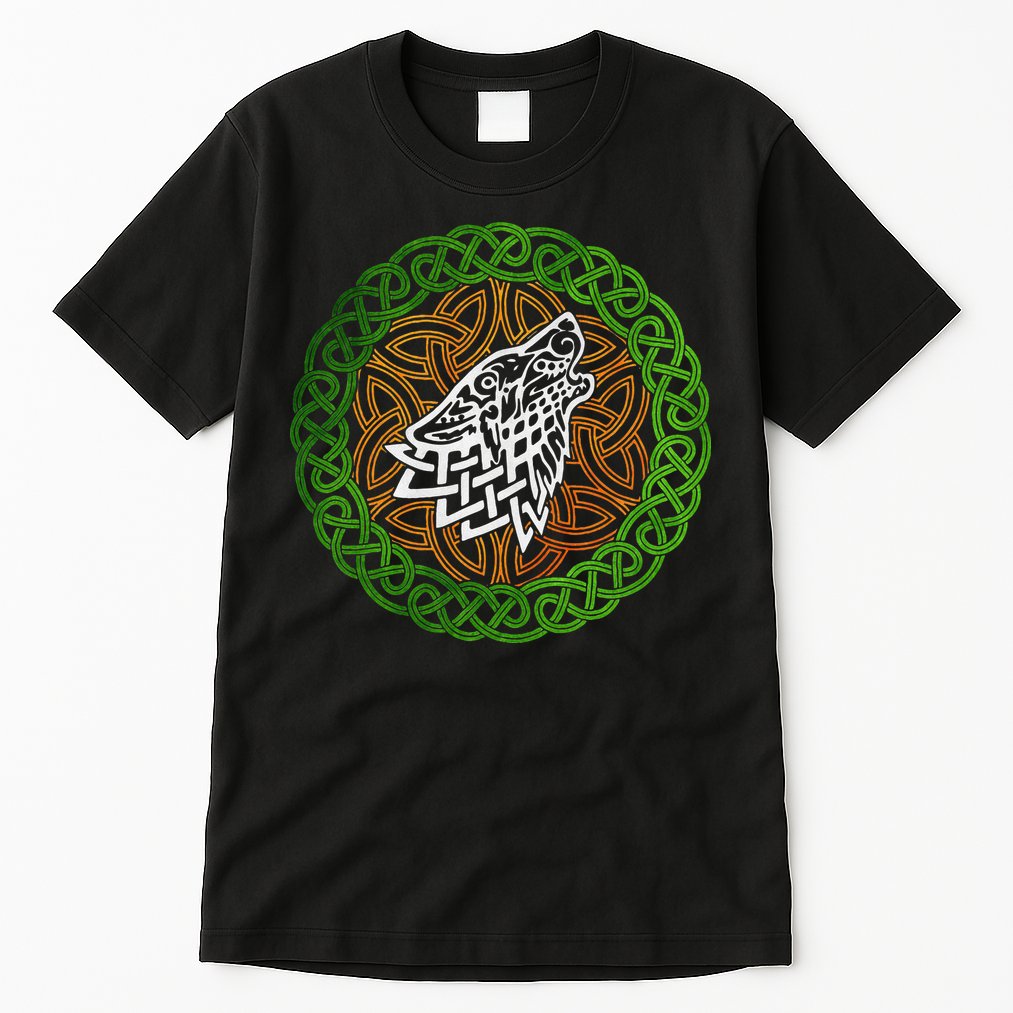 Ireland Celtic Knotwork Design Ornament Wolf Original Celtic Tall T-Shirt