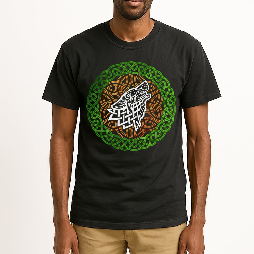 Ireland Celtic Knotwork Design Ornament Wolf Original Celtic Tall T-Shirt