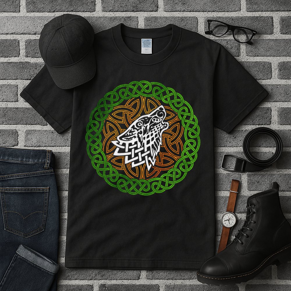 Ireland Celtic Knotwork Design Ornament Wolf Original Celtic Tall T-Shirt