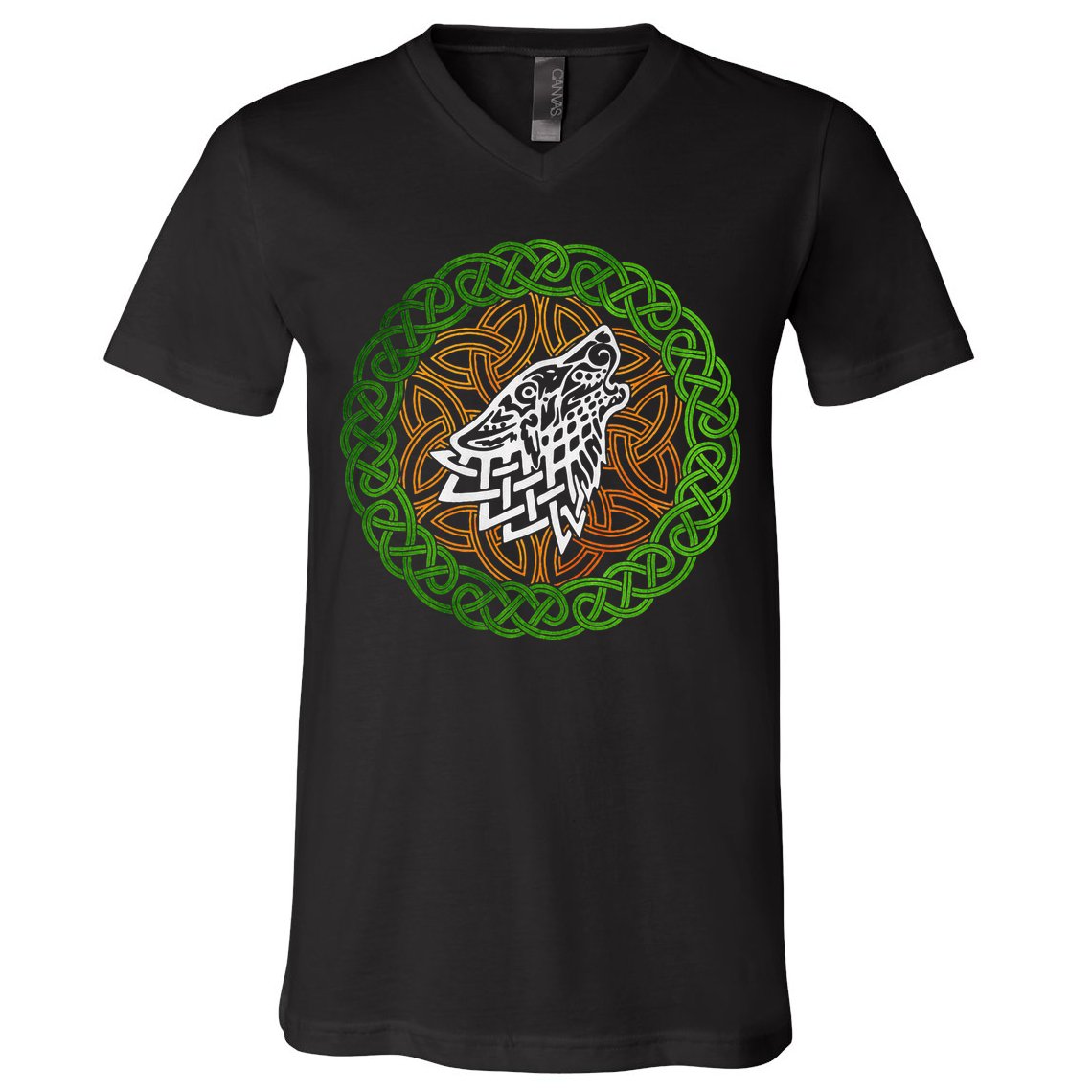 Ireland Celtic Knotwork Design Ornament Wolf Original Celtic V-Neck T-Shirt