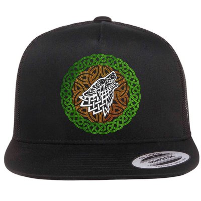 Ireland Celtic Knotwork Design Ornament Wolf Original Celtic Flatbill Hat