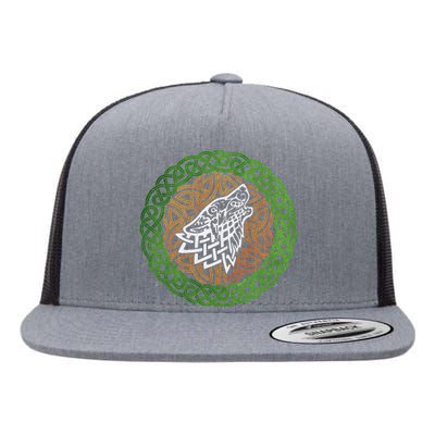 Ireland Celtic Knotwork Design Ornament Wolf Original Celtic Flat Bill Trucker Hat