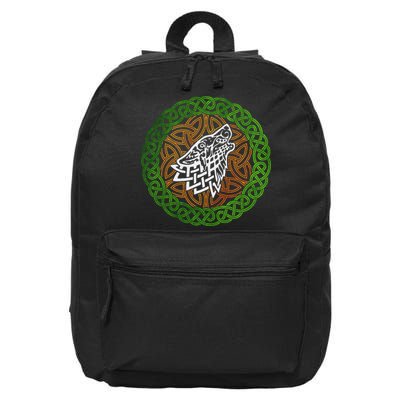 Ireland Celtic Knotwork Design Ornament Wolf Original Celtic 16 in Basic Backpack