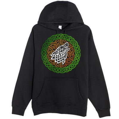 Ireland Celtic Knotwork Design Ornament Wolf Original Celtic Premium Pullover Hoodie
