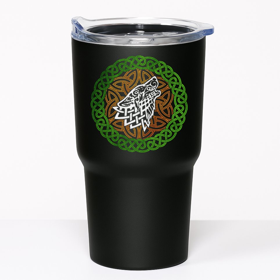 Ireland Celtic Knotwork Design Ornament Wolf Original Celtic Tumbler
