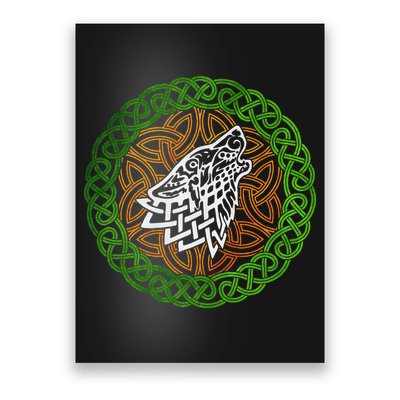 Ireland Celtic Knotwork Design Ornament Wolf Original Celtic Poster