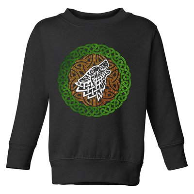 Ireland Celtic Knotwork Design Ornament Wolf Original Celtic Toddler Sweatshirt