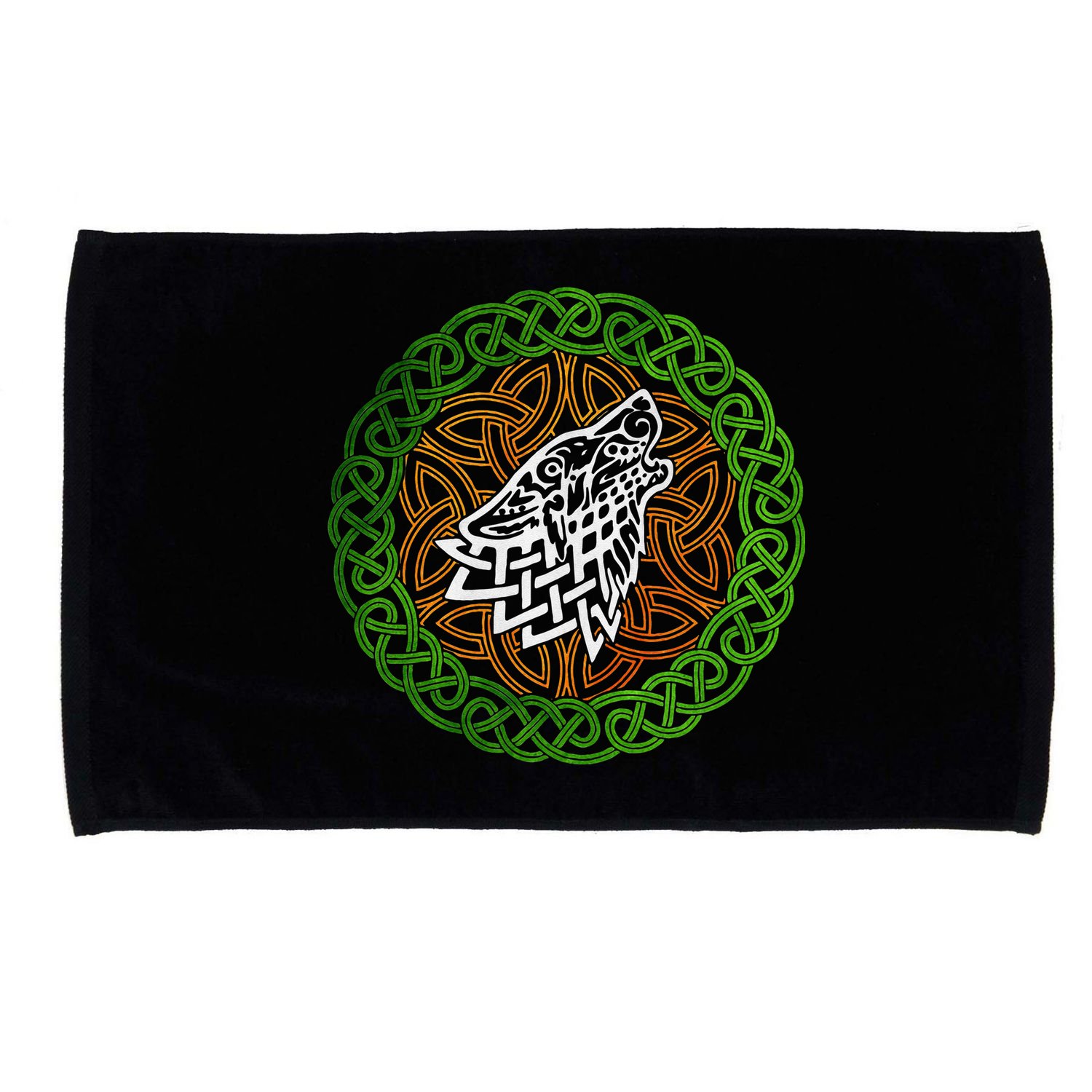 Ireland Celtic Knotwork Design Ornament Wolf Original Celtic Microfiber Hand Towel
