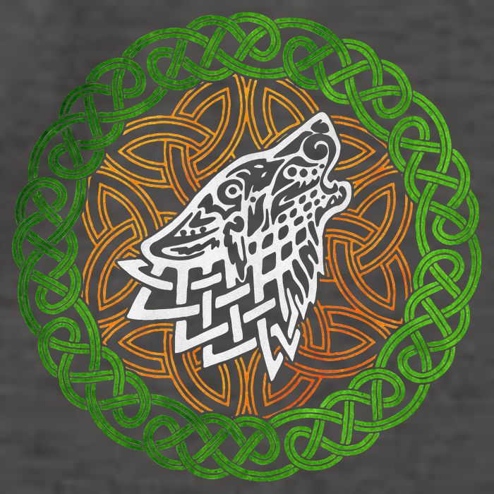 Ireland Celtic Knotwork Design Ornament Wolf Original Celtic Vector Backpack