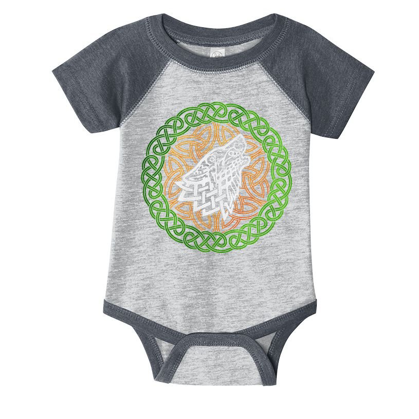 Ireland Celtic Knotwork Design Ornament Wolf Original Celtic Infant Baby Jersey Bodysuit