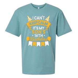 I Cant Keep Calm Its My Son 16th Birthday Bday Sueded Cloud Jersey T-Shirt