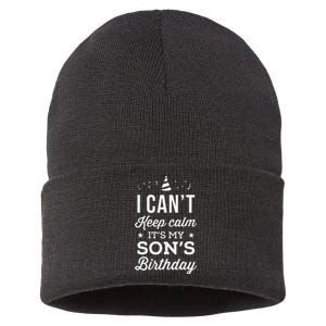 I Can't Keep Calm It's My Son's Birthday Gift Sustainable Knit Beanie