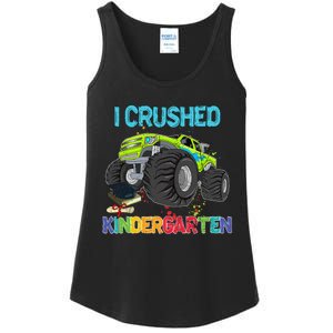 I Crushed Kindergarten Monster Truck Graduation Gifts Ladies Essential Tank