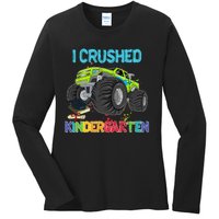 I Crushed Kindergarten Monster Truck Graduation Gifts Ladies Long Sleeve Shirt