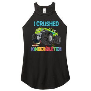 I Crushed Kindergarten Monster Truck Graduation Gifts Women's Perfect Tri Rocker Tank