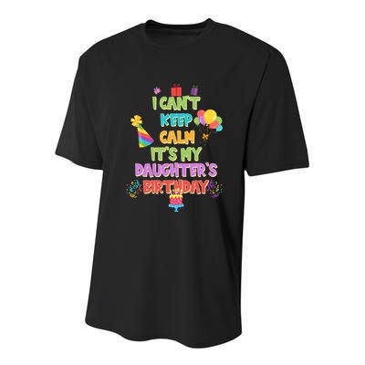 I Can't Keep Calm It's My Daughter's Birthday Youth Performance Sprint T-Shirt