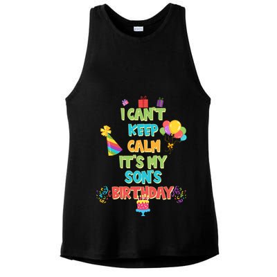 I Can't Keep Calm It's My Son's Birthday Ladies PosiCharge Tri-Blend Wicking Tank