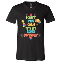 I Can't Keep Calm It's My Son's Birthday V-Neck T-Shirt
