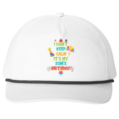 I Can't Keep Calm It's My Son's Birthday Snapback Five-Panel Rope Hat