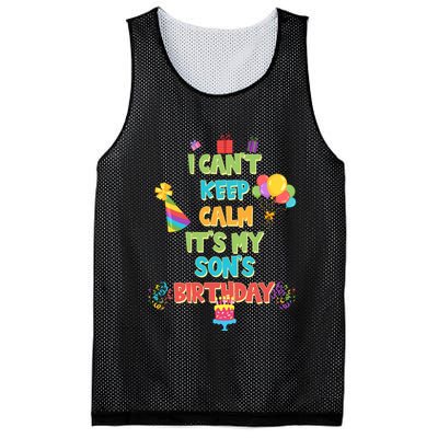 I Can't Keep Calm It's My Son's Birthday Mesh Reversible Basketball Jersey Tank
