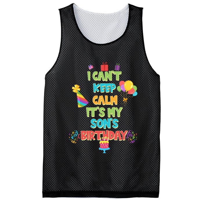 I Can't Keep Calm It's My Son's Birthday Mesh Reversible Basketball Jersey Tank