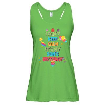 I Can't Keep Calm It's My Son's Birthday Ladies Essential Flowy Tank