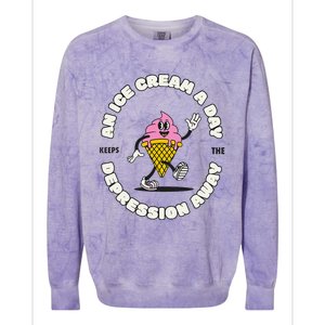 Ice Cream Keeps The Depression Away Ice Cream Lovers Colorblast Crewneck Sweatshirt