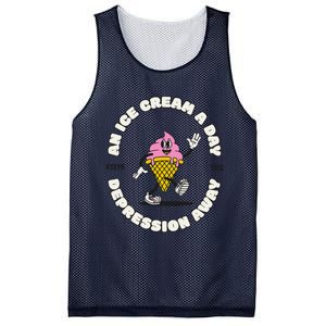 Ice Cream Keeps The Depression Away Ice Cream Lovers Mesh Reversible Basketball Jersey Tank