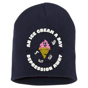 Ice Cream Keeps The Depression Away Ice Cream Lovers Short Acrylic Beanie