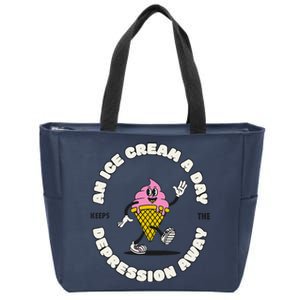 Ice Cream Keeps The Depression Away Ice Cream Lovers Zip Tote Bag