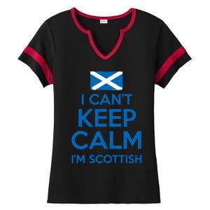 I Cant Keep Calm Im Scottish Funny Scotland Meme Gift Ladies Halftime Notch Neck Tee