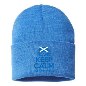 I Cant Keep Calm Im Scottish Funny Scotland Meme Gift Sustainable Knit Beanie