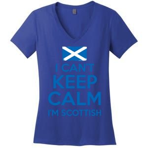 I Cant Keep Calm Im Scottish Funny Scotland Meme Gift Women's V-Neck T-Shirt