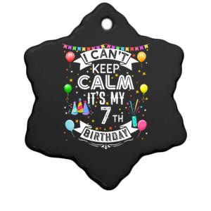 I Can't Keep Calm It's My 7th Birthday 7 Year Old Ceramic Star Ornament