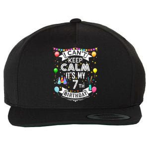 I Can't Keep Calm It's My 7th Birthday 7 Year Old Wool Snapback Cap